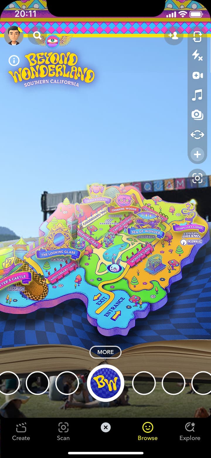 fifth frame of beyond wonderland lens