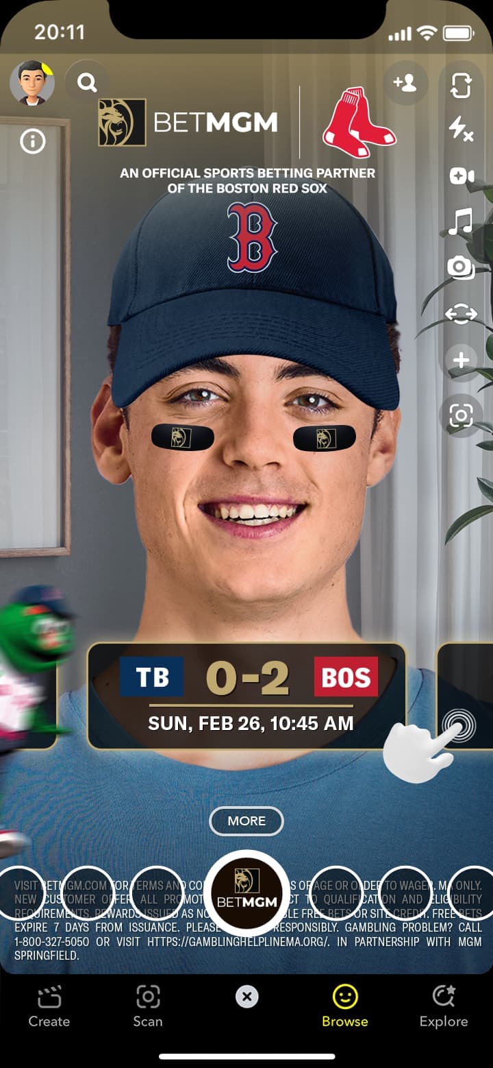 Bet MGM MA Wally Selfie Man with Cap 01