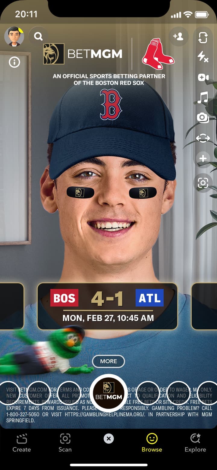 Bet MGM MA Wally Selfie Man with Cap 02