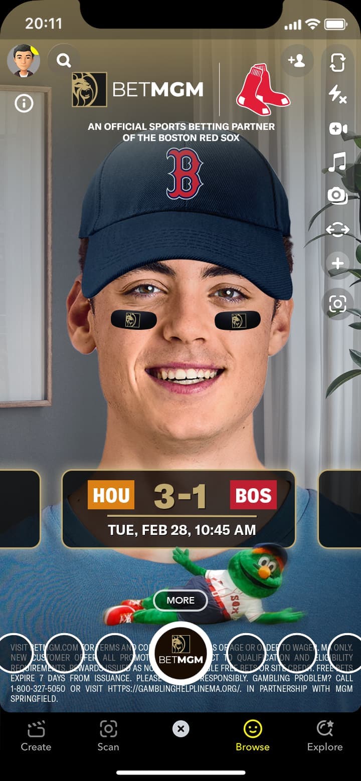 Bet MGM MA Wally Selfie Man with Cap 03