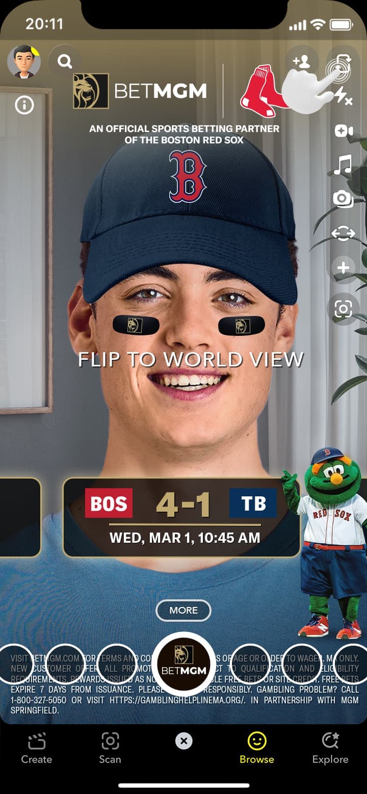 Bet MGM MA Wally Selfie Man with Cap 04